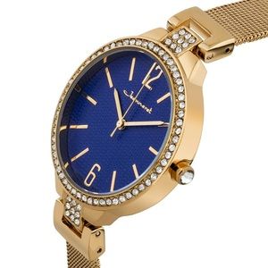 Jeanneret Crystal Bezel Mesh Band Ladies Watch.